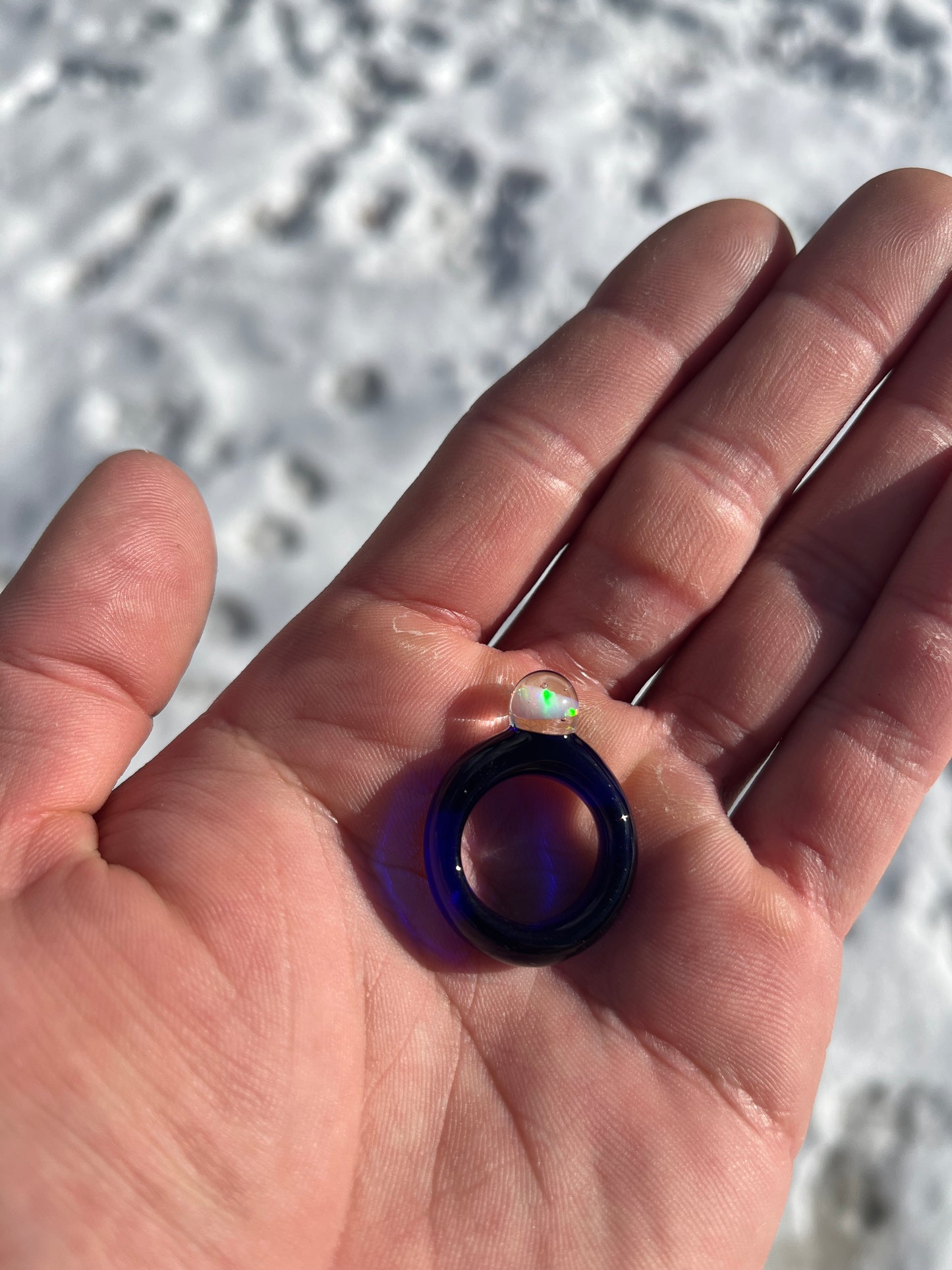 Cobalt Blue Opal Ring