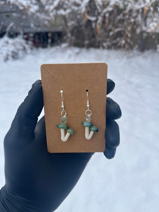 Green Mushroom Earrings